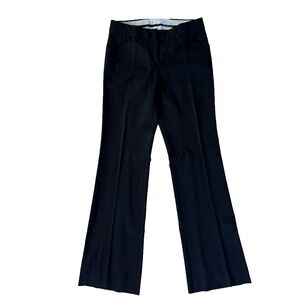 Theory Black Wool Straight Leg Trousers Pants Classic Workwear Size 2